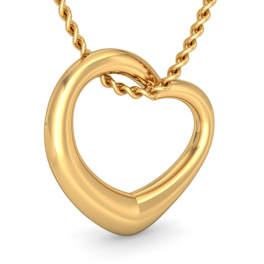The gold kiss heart pendant  bluestonecom