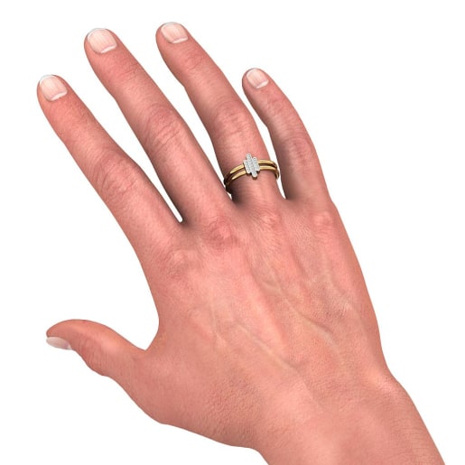 Diamond Ring In Yellow Gold (3.803 Gram) With Diamonds (0.080 Ct)