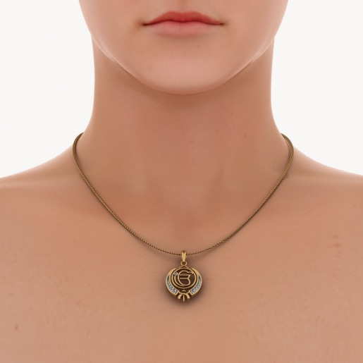 Diamond Pendant In Yellow Gold (2.755 Gram) With Diamonds (0.142 Ct)